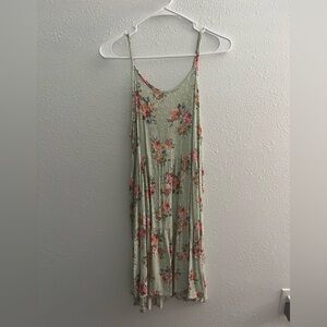 7th Ray Floral Midi Dress - Green and Pink NWOT